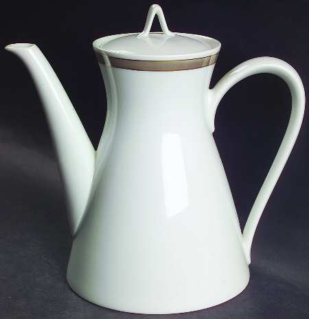 Taupe Band Teapot & Lid
