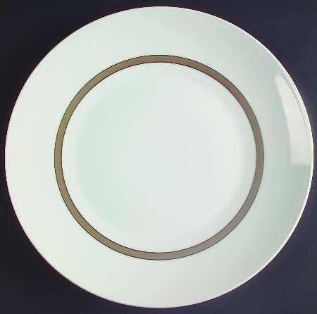 Taupe Band Large Dinner Plate