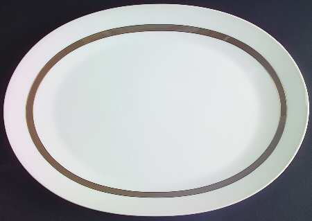 Taupe Band 13" Oval Serving Platter
