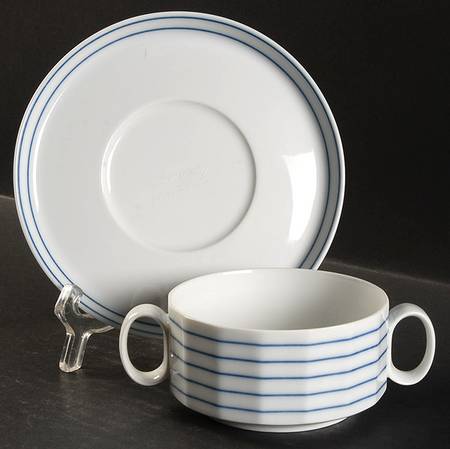 Thebes Flat Cream Soup Bowl & Saucer Set
