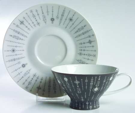 Tundra Grey Footed Cup & Saucer Set