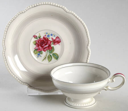 Tudor Rose Footed Demitasse Cup & Saucer Set