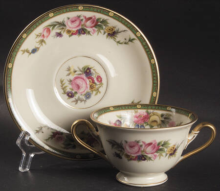 Valencia Footed Bouillon Cup & Saucer
