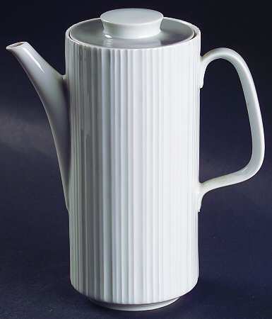 Variations White Rim with Gray (Gray Band) Mini Coffee Pot & Lid