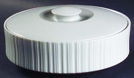 Variations White Rim with Gray (Gray Band) Round Covered Vegetable