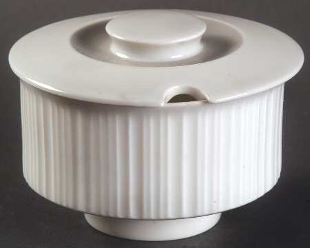 Variations White Rim with Gray (Gray Band) Sugar Bowl & Lid