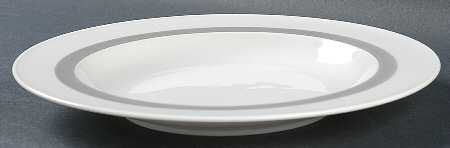 Variations White Rim with Gray (Gray Band) Large Rim Soup Bowl