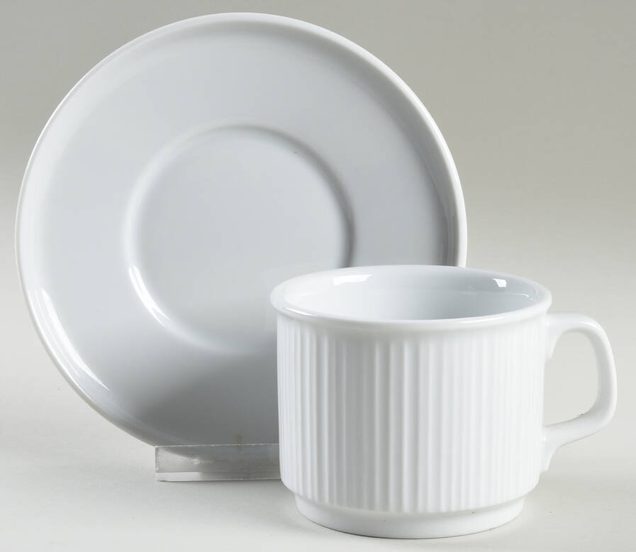 Variation White (Restaurant) Flat Cup & Saucer Set