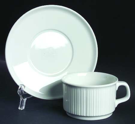 Variation White (Restaurant) Flat Cup & Saucer Set