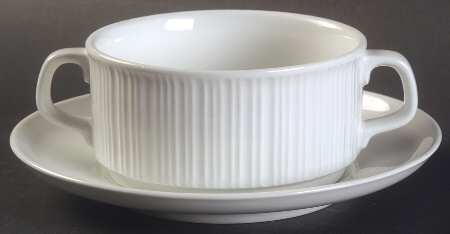 Variation White (Restaurant) Flat Cream Soup Bowl & Saucer Set