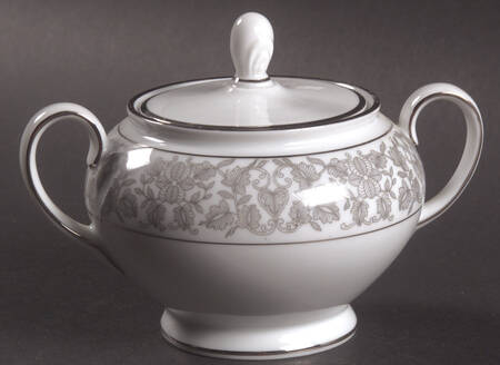 Venetian (Platinum Trim) Sugar Bowl & Lid