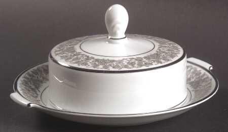 Venetian (Platinum Trim) Round Covered Butter