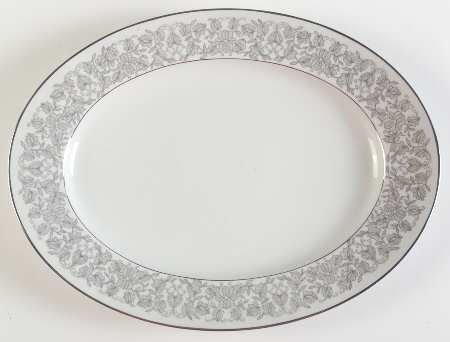 Venetian (Platinum Trim) 14" Oval Serving Platter