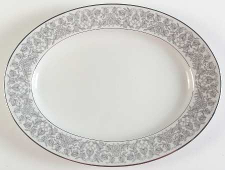 Venetian (Platinum Trim) 15" Oval Serving Platter