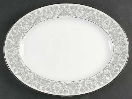 Venetian (Platinum Trim) 12" Oval Serving Platter