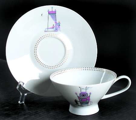 Venetian (No Trim) Footed Cup & Saucer Set