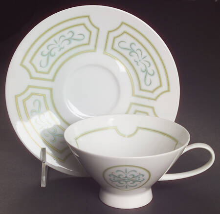 Versailles (No Trim) Footed Cup & Saucer Set