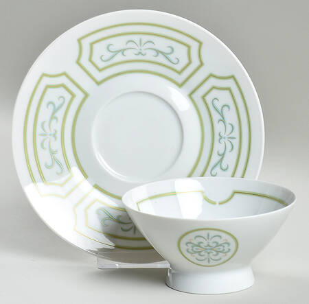 Versailles (No Trim) Footed Cream Soup Bowl & Saucer Set