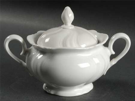Viktoria White Sugar Bowl & Lid