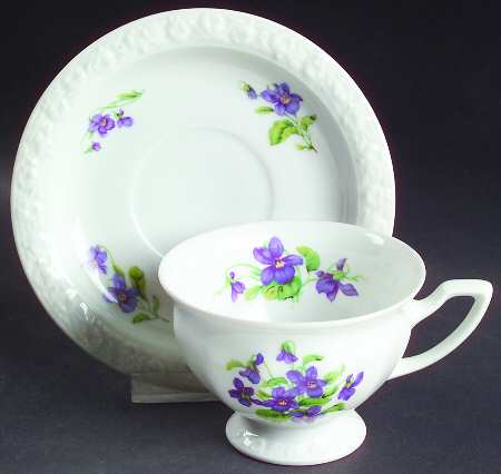 Violetta Footed Cup & Saucer Set