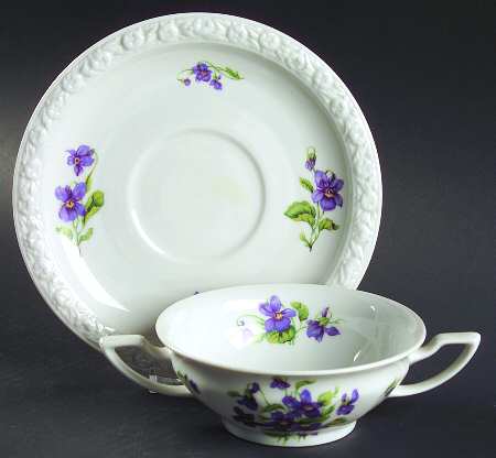 Violetta Footed Cream Soup Bowl & Saucer Set