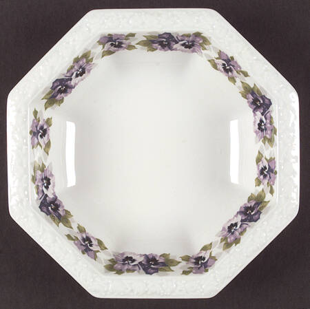 Violets 9" Octagonal Vegetable Bowl