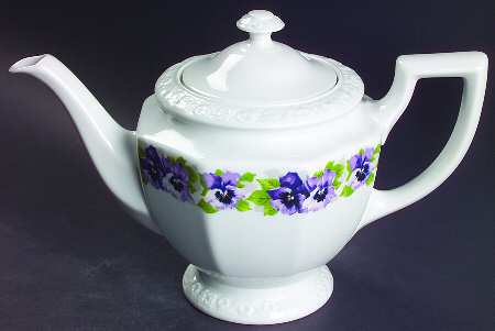 Violets Teapot & Lid
