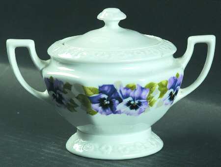 Violets Sugar Bowl & Lid