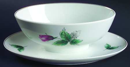Victoria Rose Gravy Boat with Attached Underplate by Rosenthal - Continental