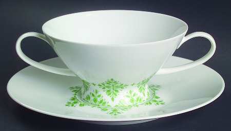 Vienna Woods Footed Cream Soup Bowl & Saucer Set