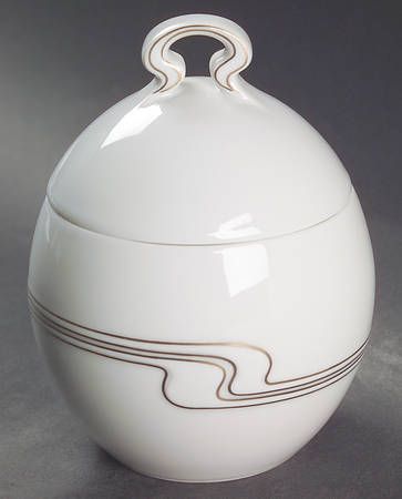 White Gold Sugar Bowl & Lid