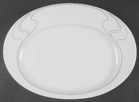 White Gold 13" Oval Serving Platter
