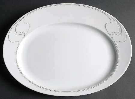 White Gold 15" Oval Serving Platter