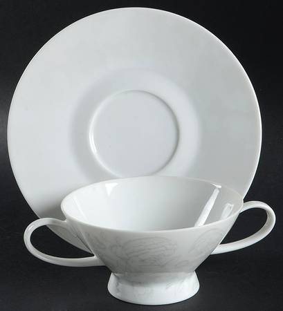 Whisper Footed Cream Soup Bowl & Saucer Set