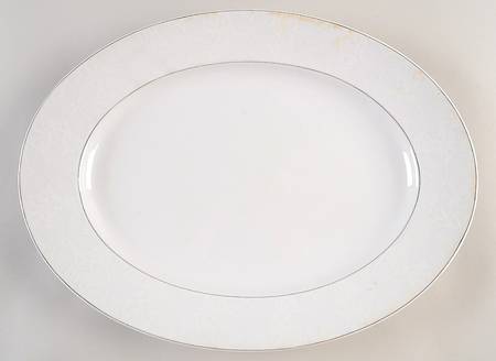 White Velvet (No Trim) 15" Oval Serving Platter