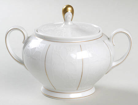 White Velvet (Gold) Sugar Bowl & Lid