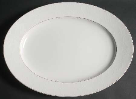 White Velvet (Gold) 14" Oval Serving Platter
