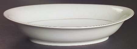 White Velvet (Gold) 10" Oval Vegetable Bowl