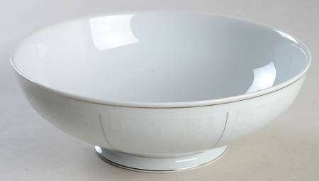 White Velvet (Platinum) 8" Round Vegetable Bowl