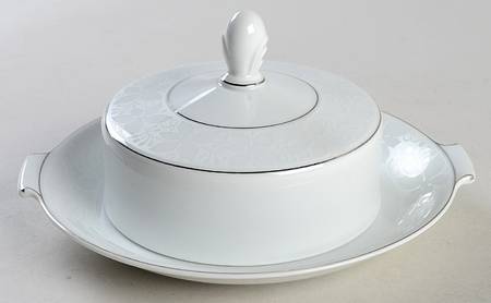 White Velvet (Platinum) Round Covered Butter