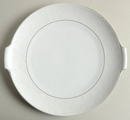 White Velvet (Platinum) Handled Cake Plate
