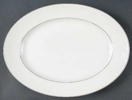 White Velvet (Platinum) 12" Oval Serving Platter