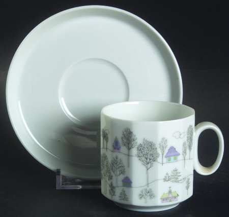 Winter Journey Flat Demitasse Cup & Saucer Set