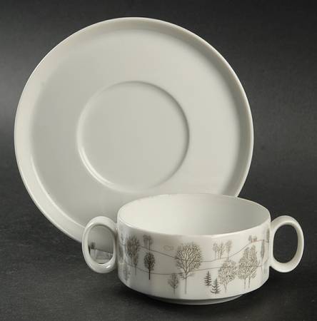 Winter Journey Flat Cream Soup Bowl & Saucer Set