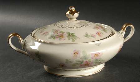 Wild Rose Round Covered Vegetable