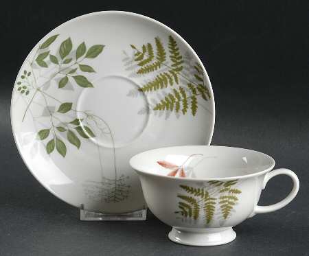 Woodland Ferns (Aida) Footed Cup & Saucer Set