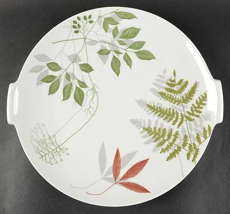 Woodland Ferns (Aida) Handled Cake Plate
