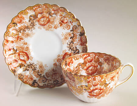 Victorian Rust Flat Cup & Saucer Set
