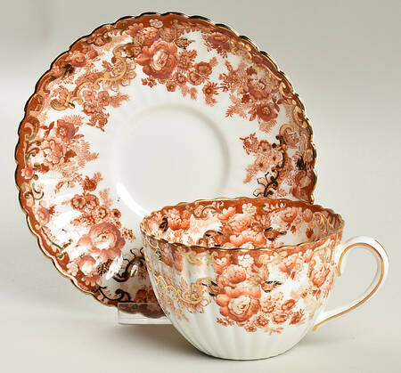 Victorian Rust Oversized Cup & Saucer Set by Samuel Radford
