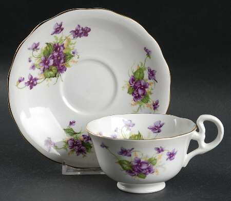 Violet (Scalloped) Footed Cup & Saucer Set